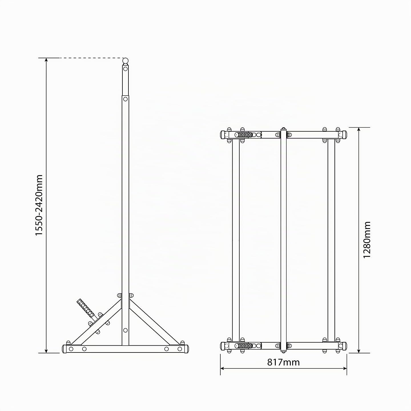 K-Sport: Stationäre Klimmzugstange bis 140kg, freistehende Klimmzugturm mit Pull-Up Bar & Halter für Gewichte I Klimmzugturm für Muskeltraining I Pull Up Mate, inkl. E-Book