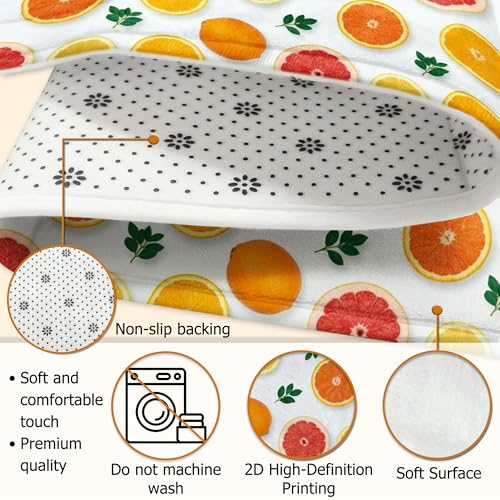Tapis de pamplemousse d'été antidérapant 0,9x1,5m jaune et orange