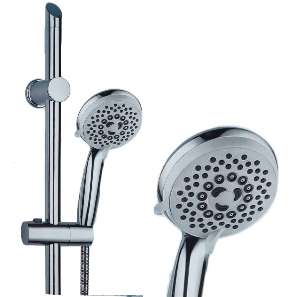 Barre de douche 75 cm, kit de barre de douche réglable en hauteur, colonne de douche sans mélange, support réglable, tuyau de douche 150 cm
