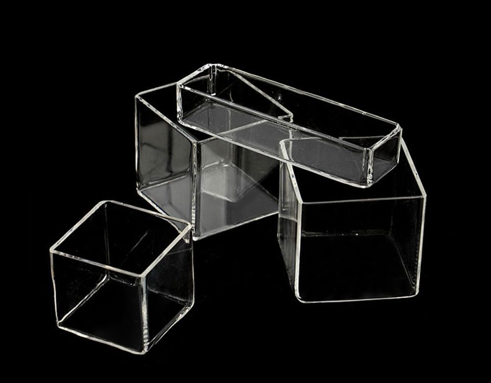 Beständiges quadratisches Quarzglas – Tiegel und Becher aus 99,99% reinem Quarz for Röhrenöfen – langlebig, säurebeständig, 1 Stück(180 * 180 * 180mm)