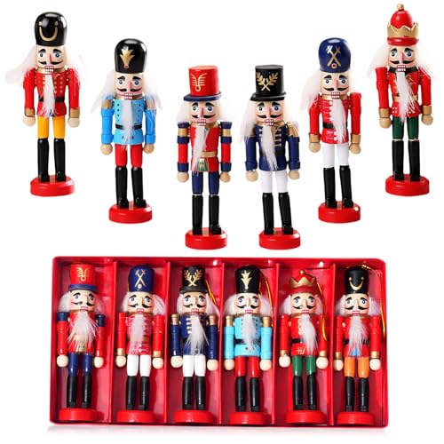 Catálogo de Cascanueces favoritos de las personas. 45 GVFYY 6 Piezas de Decoración de Cascanueces Navideños, Funny Toy, 13cm Juego de Adornos Navideños, Gigante, Decoraciones Colgantes para Figuras De áRbol De Navidad, Marioneta,...