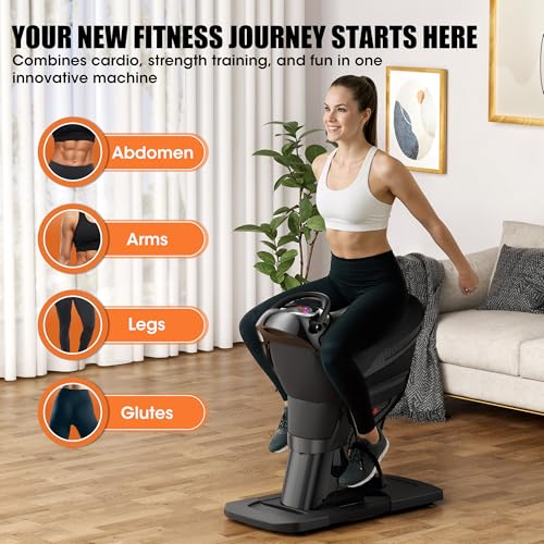 Image of Horse Riding Machine, 3D Electric Simulator with LED Touch Display & 20 Adjustable Speeds, Indoor Fitness Equipment for Abdomen Waist Leg Full Body Workout & Weight Loss, Black