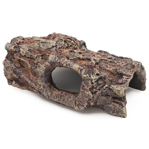 AQUA KT Reptile Climbing Cork Bark Tree Hollow Log Snake Gecko Hide for Terrarium Amphibian Habitat Decoration
