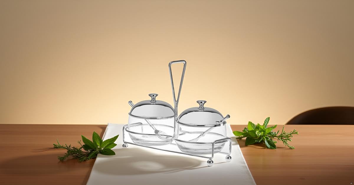 Edles Marmeladen-Set 7-teilig Versilbert – Premium Silber-Plated Tisch-Accessoire