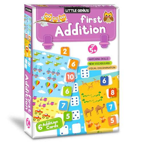 Image of My First Addition Math Puzzle Game Box Set for Kids - Early Learning Activity with Alphabet, Number Games and Colorful Fun Illustrations for Kids, Toddlers - Ages 2+ Years