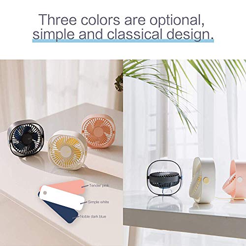 2023 Upgraded Small Usb Desk Fan,3 Speeds Strong Wind And 360° Rotatable, Quiet Usb Air Circulator Fan With Anti-Slip Pad, Perfect Cooling For Office,Dorm,Camp,Laptop,Library,Garden,Outdoor -Navy Blue #TOP5