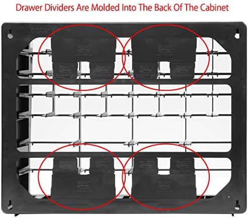 Akro-Mils 10124 Plastic Parts Storage Hardware and Craft Cabinet, Black (1-Pack), (20 W x 6 D x 16-Inch H)