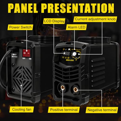 Image of Portable 200A ARC Stick Welder with 25 Electrodes-Clearance! IGBT Inverter, Hot Start & Anti-Stick - Complete DIY Starter Kit for Home Projects (110V)-Only $34.99