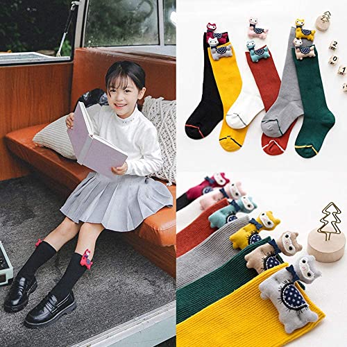 3 Pairs Cute Animal Toddlers Baby Girls Knee High Socks Tube Doll Stockings Warm Cotton Long Socks3