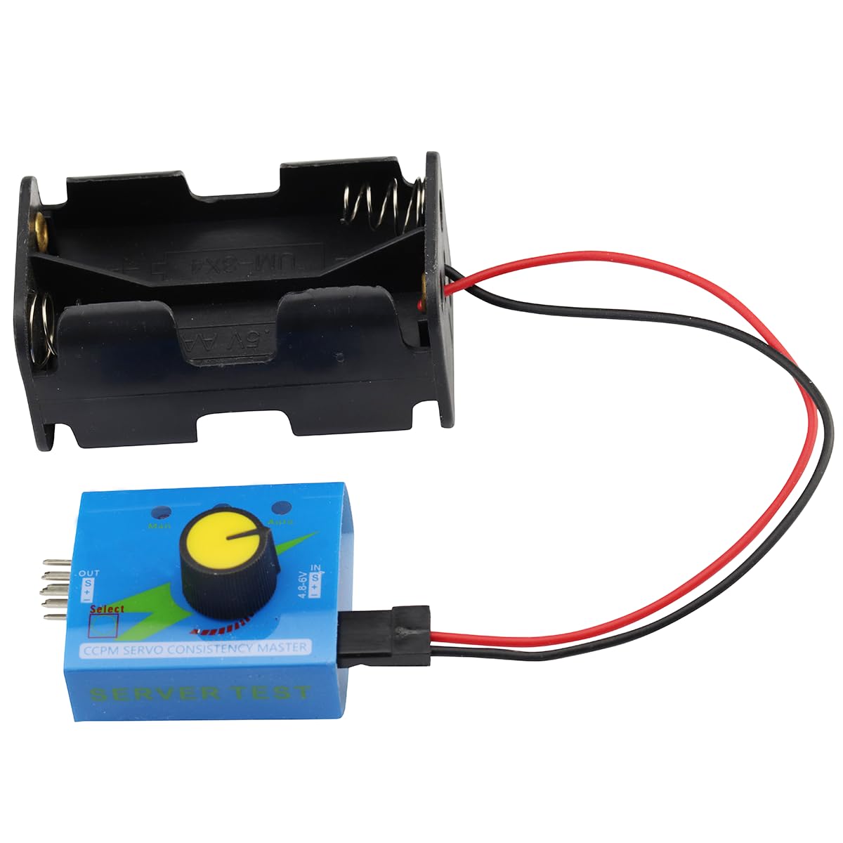 Custodia portabatterie 4 celle 6V AA connettore 2P JR servo tester 3 canali motore ESC modulo per elicottero auto barca robot