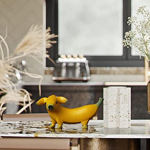Gsycle Banana Dog Statue, Cute Banana Dog Garden Statues Resin Art Statues Funny Figurines Ornaments for Home and Outdoor Garden Decoration(L) by Gsycle - Used condition - Image 3