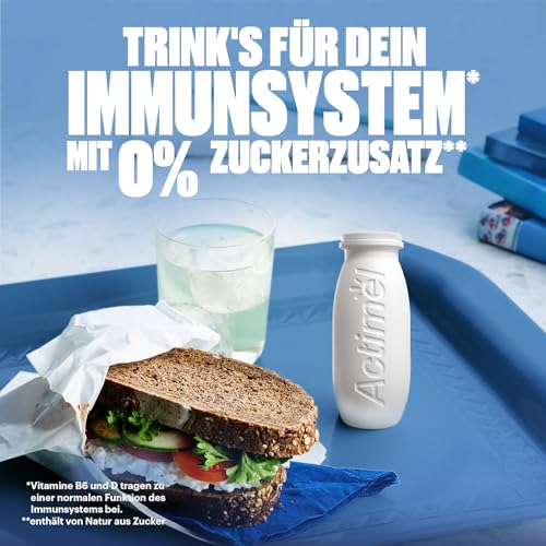 ACTIMEL Joghurt Drink Classic 0,1% fett 8x100g mit 20 Milliarden L. Casei Joghurtkulturen und den Vitaminen B6 und D, ohne Zuckerzusatz