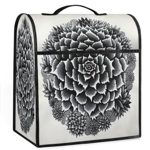 Coffee Maker Cover Succulents Mandala Kitchen Appliance Covers Small Appliance Covers Blender Cover Juicer Cover Dust Covers for Kitchen Appliances with Top Handle and Pockets,Washable,C324