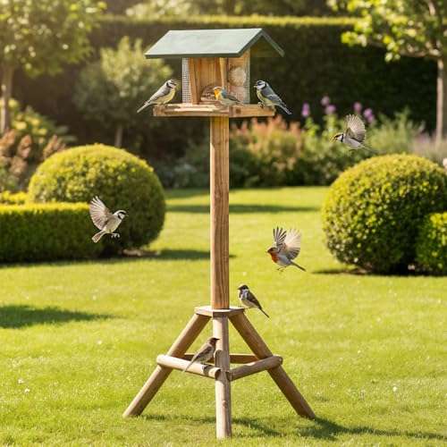 zooprinz Vogelhaus mit Ständer - Vogelfutterspender mit...