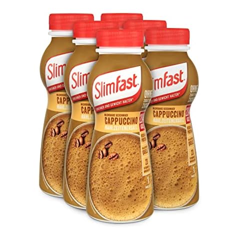 Slim Fast Fertigdrink Cappuccino 6er Pack I Fertiggetränk mit hohem Eiweißanteil & reduzierten Kalorien I Gebrauchsfertige Trinkmahlzeit für eine gewichtskontrollierende Ernährung I 6 x 325 ml Cover