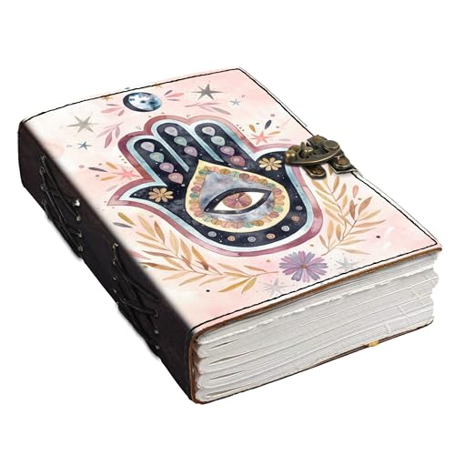 Image of DI-KRAFT Customize Diary with Name with Beautiful UV Prints | Customized Leather Writing Diary Unruled White Paper Journal Personal Notepad Sheets Daily Planner for Gifting (Pattern 17)