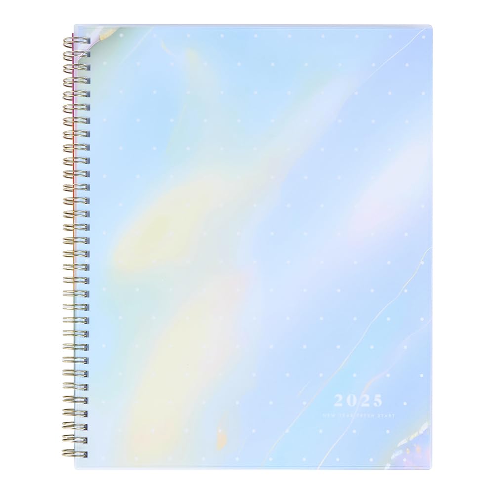 Organized by Happy Planner Dated 12-Month Planner, Jan.–Dec. 2025 Daily, Weekly, and Monthly Planner, Big Size, Horizontal Layout, Opal Dreams, 72 Pages, 12 Dividers, 2 Sticker Sheets, 9" x 11"