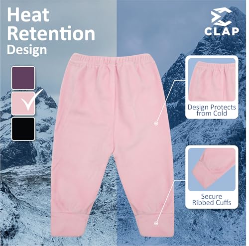 Image of CLAP Unisex Baby Winter Pants Fleece Warm Pajamas Super Soft Multicolor Set of 3