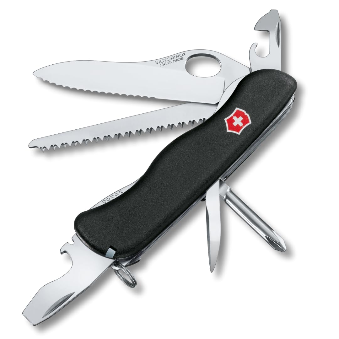 Couteau de poche Victorinox Trailmaster (12 fonctions, lame blocable, tournevis Phillips, scie à bois, décapsuleur blocable)