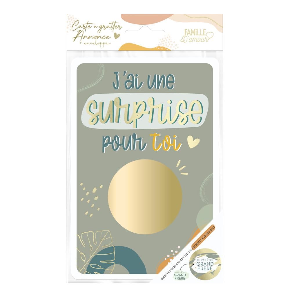 STC Birth Announcement Scratch Card "You Will Be Big Brother", Multi-Coloured - Multi-Coloured, 10 x 15 cm