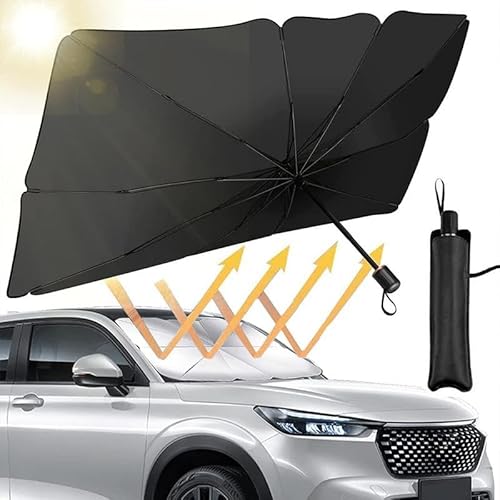 Parasol Coche Delantero Paraguas Parasol Delantero Coche Sombrilla Parasol Tapa Sol Coche Parasol Paraguas Coche Delantero Protector Solar Coche Delantera (S (125x65 cm))