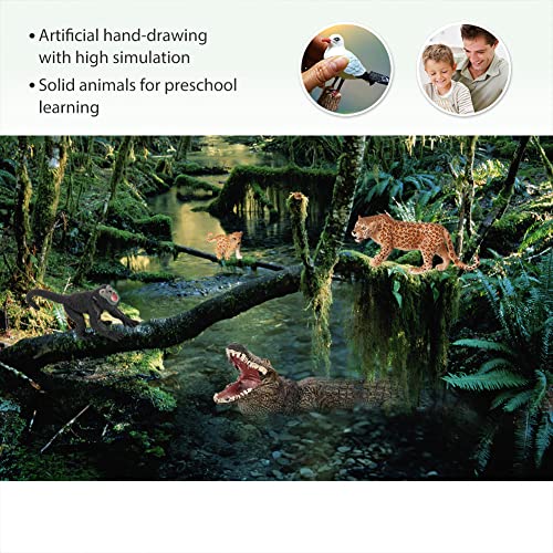 Volnau Jungle Animal Figurines Toys 9Pcs South America Figures For Toddlers Kids Christmas Decoration Gift Preschool Educational Zoo Pack Rainforest Safari Forest Set #TOP3