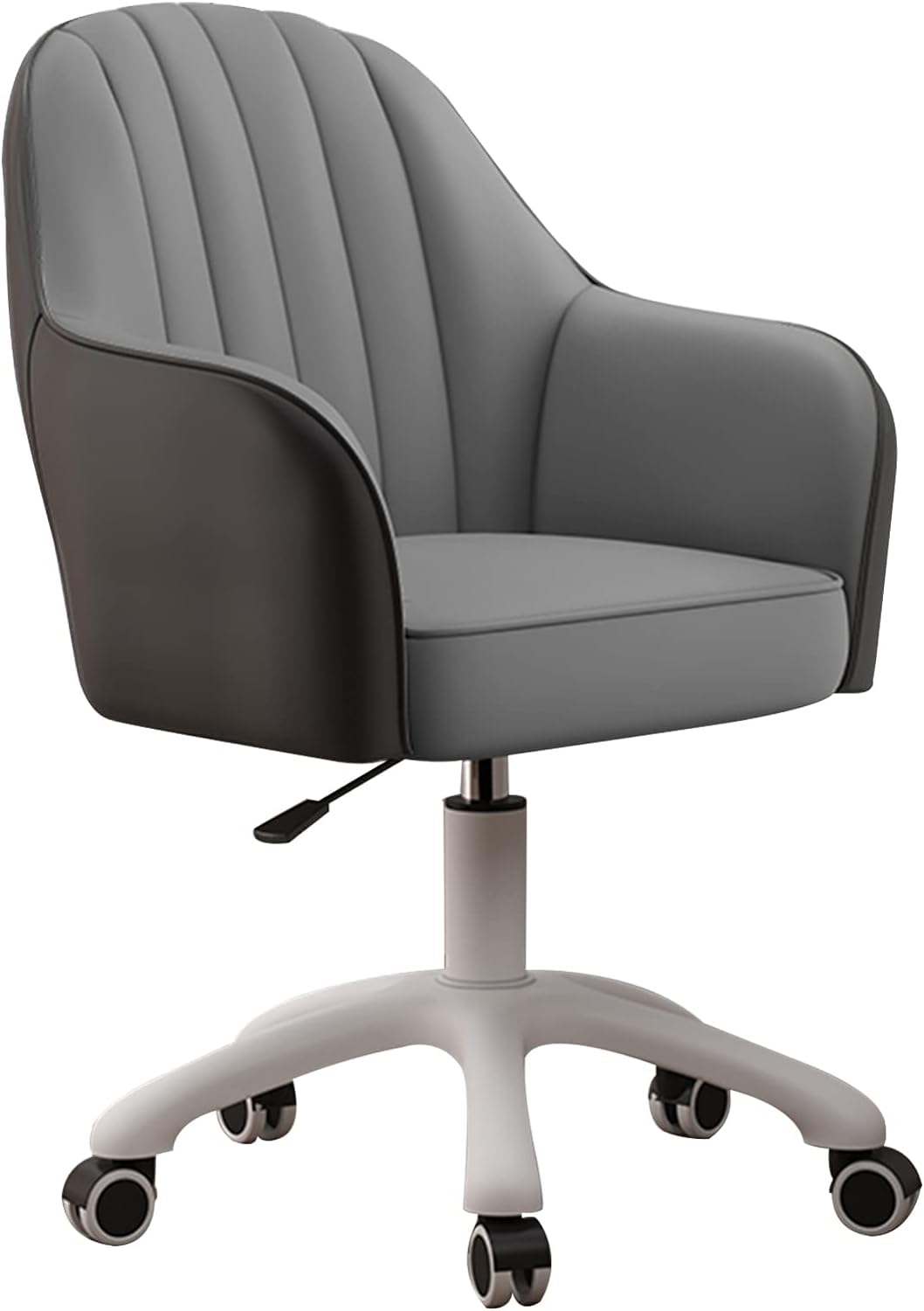 SaryEdge Home Desk Chair Ergonomic Office Chair, PU Leather Swivel Desk Chairs for Home Office with Arms for Computer Desk Vanity,Darkgrey,Darkgrey