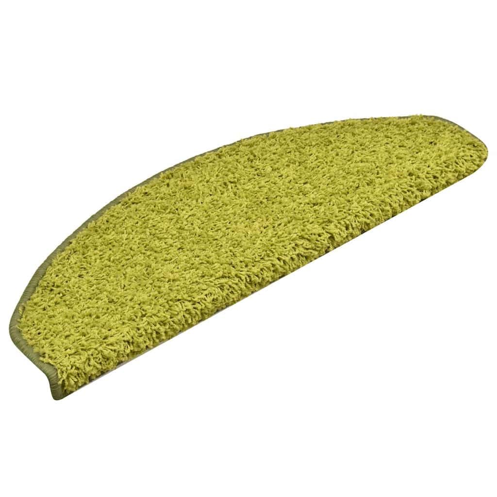 Schody dywaniki dywanowe, 15 sztuk, 65 x 21 x 4 cm, zielone