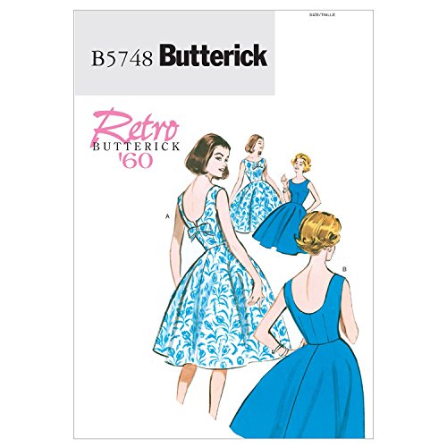 The MCCALL Pattern Company Butterick B5748 - Patrones e Instrucciones para Hacer Vestidos (Tallas 42 a 50), Color Blanco