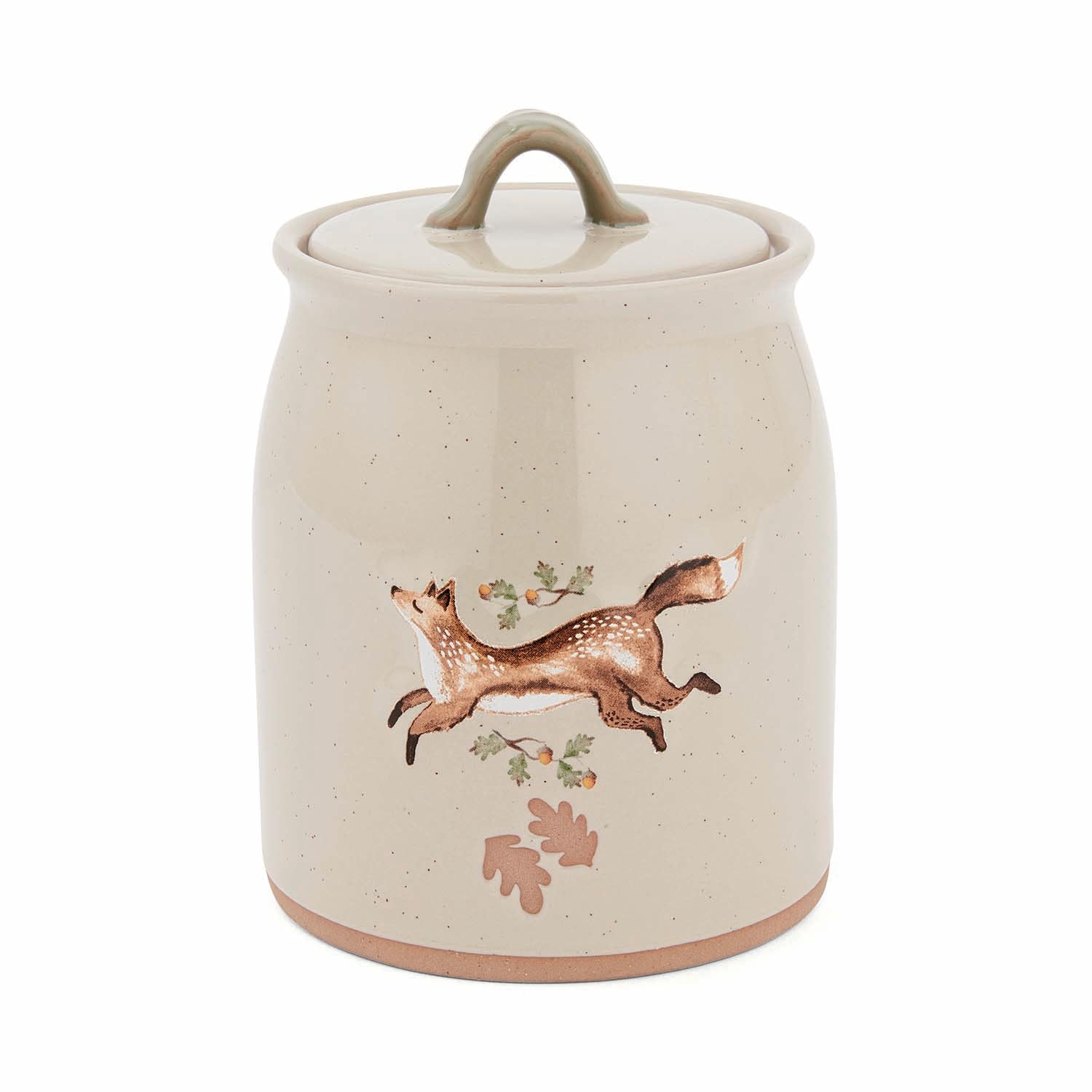 Cooksmart Forest Fable Beige Ceramic Canister | British Designed Kitchen Storage Jar | Woodland Animal Print | Durable Stoneware Container | Stylish & Practical Farmhouse Kitchen Accessory