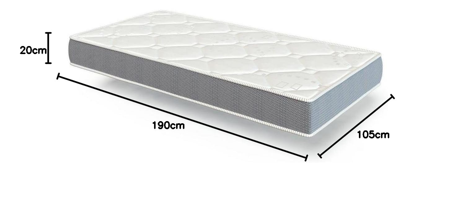 elalmacendelcolchon - Colchón Viscoelástico, Modelo Rubi, 105 x 190 - Altura 21cm - Firme y Confortable