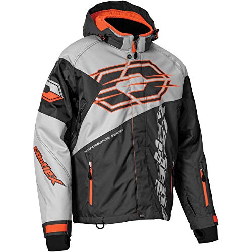 Castle X Men's Code Jacket in Silver/Charcoal/Orange, Size 3X-Large