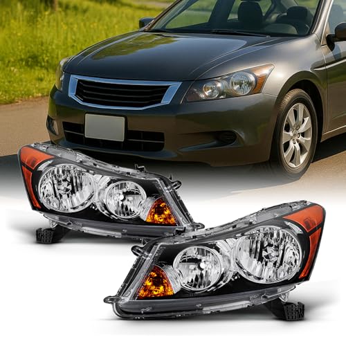AKKON - For 2008 2009 2010 2011 2012 4-Door Sedan Honda Accord Driver & Passenger Side Headlights Headlamps