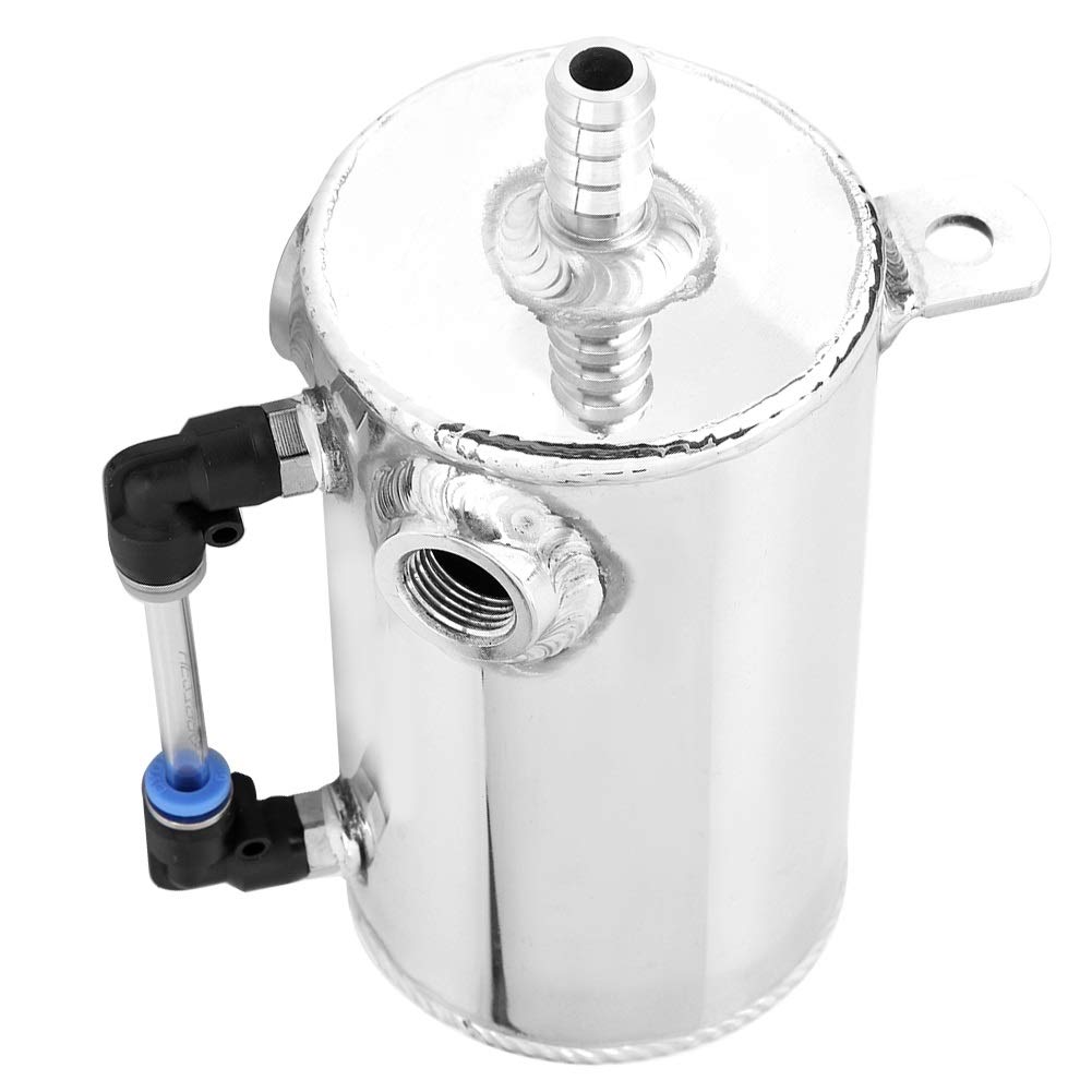 Oil breather catch tank,Delaman Universal 0.5L Oil Catch Can, Aluminum