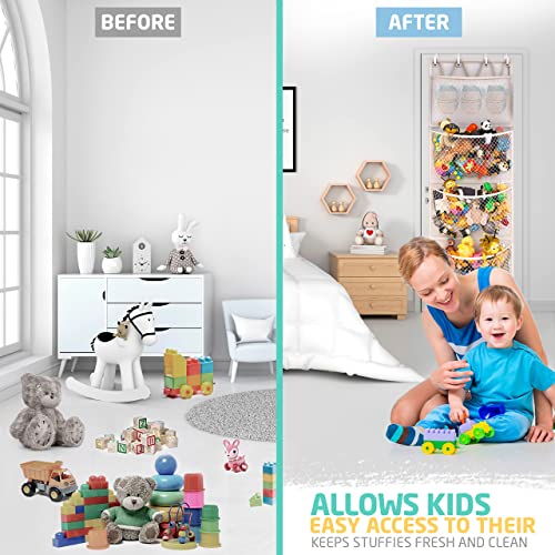 The Original Stuffed Animal Storage (Patent Pending) - Over Door Organizer For Stuffies, Baby Accessories, Toy Plush Storage / Breathable Hanging Storage Pockets Big Girls Toddler Large Bag Animals #TOP5