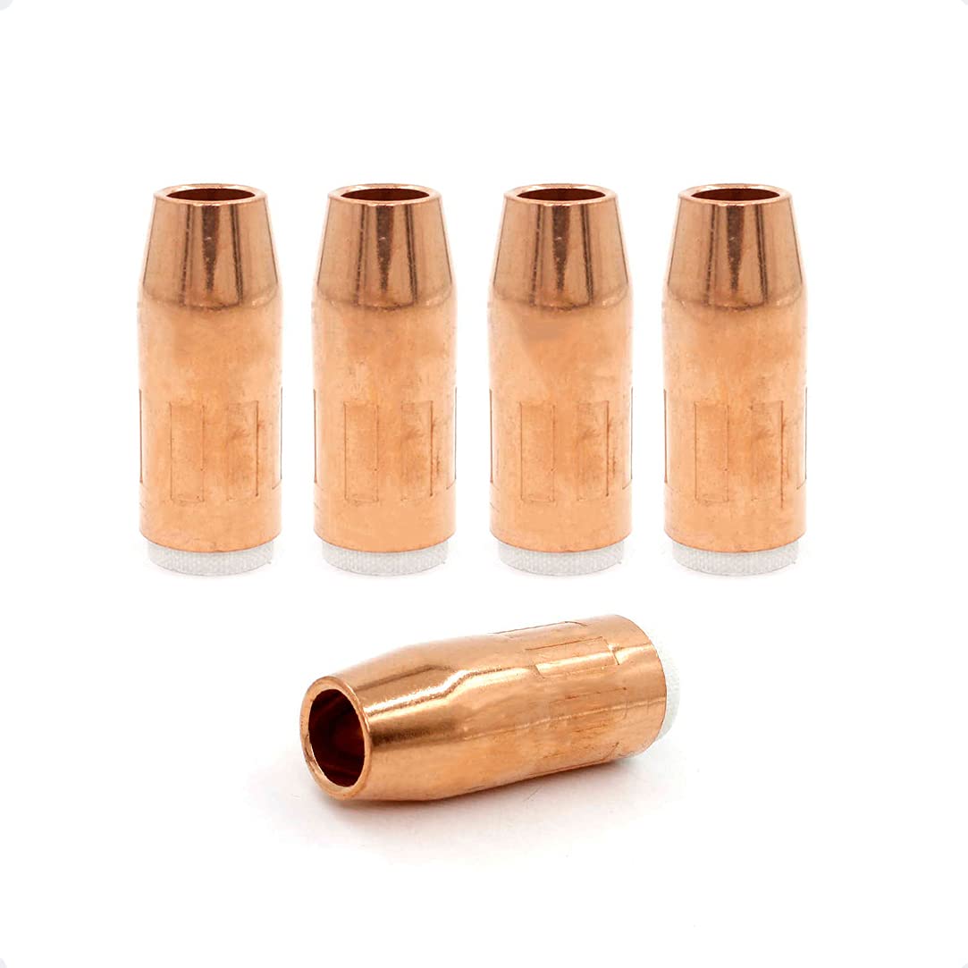 N-5818C MIG Gun Consumables Centerfire Series Nozzle 5/8 Inch Bore for Bernard Q-Gun 5pcs