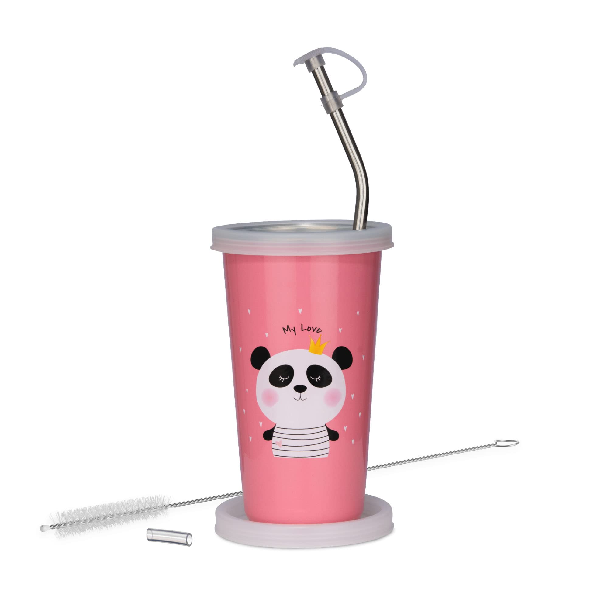 PDDFALCON Falcon Sipper Glass Cartoon Network Multi Color - 370ml (CN3Straw)-picture-26