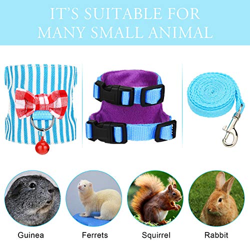 4 Pieces Small Pet Harness Vest and Leash Set with Cute Bowknot and Safe Bell Decor Chest Strap Harness for Outdoor… - Image 5