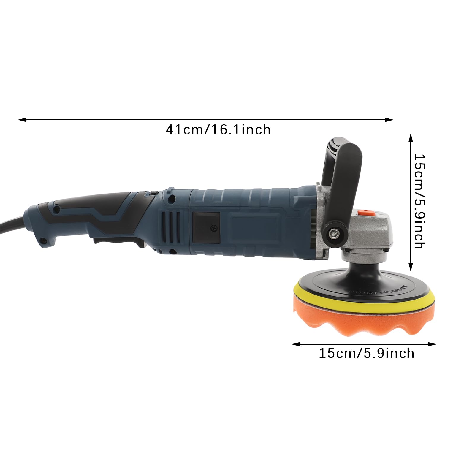 1580W Car Polishing Machine Kit with 7 Speeds (500-3300 RPM), Magnesium Alloy Buffer Polisher & 6 Pads/Sandpaper, 6.56ft Cord for Auto Detailing/Waxing/Scratch Removal (Blue)