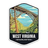 Charleston, West Virginia State Travel Sticker Sticker Decal Notebook Car Laptop 4'x5.5' (Color)