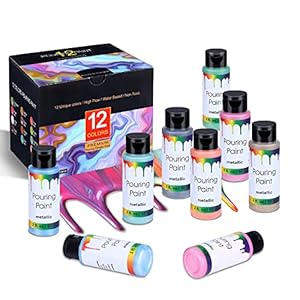 VICBAY Kit de Peintures Acryliques, 12 Brillant Set de Peinture Gouache Tube, Peinture Gouache Premium Séchage Rapide Non Toxique Colorant Resine Epoxy pour Papier, Toile, Céramique et Bois