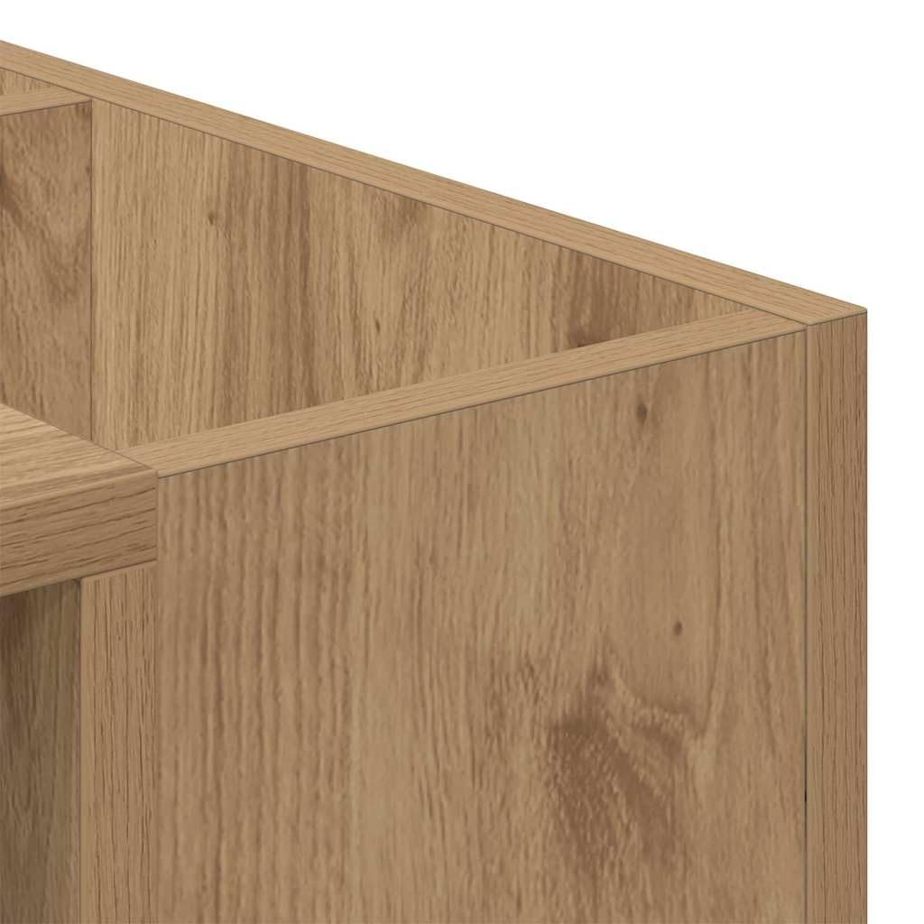 Mesa de centro de madera de roble Artisan, 101,5 x 50 x 37 cm, con estante para salón, mesa de centro rectangular con mucho espacio para libros y decoración, superficie fácil de limpiar