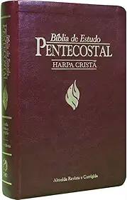 BIBLIA DE ESTUDO PENTECOSTAL MEDIA LUXO HARPA VINHO