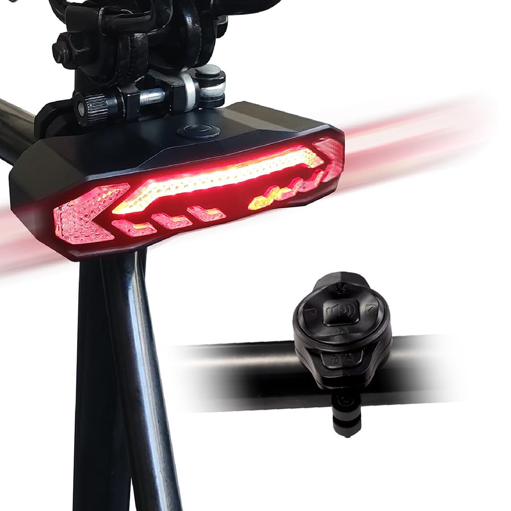 TKMARS Luz Trasera de Bicicleta, Luces para Bicicletas USB Recargable, Impermeable, Advertencia, 6 Modos, Luz Trasera