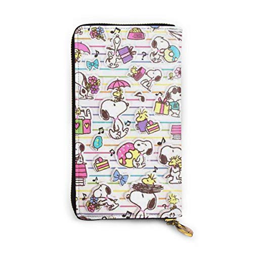 Preisvergleich Produktbild Snoopy Geldbörse mit RFID-blockierendem Echtleder, Reißverschluss um Kartenhalter, Organizer