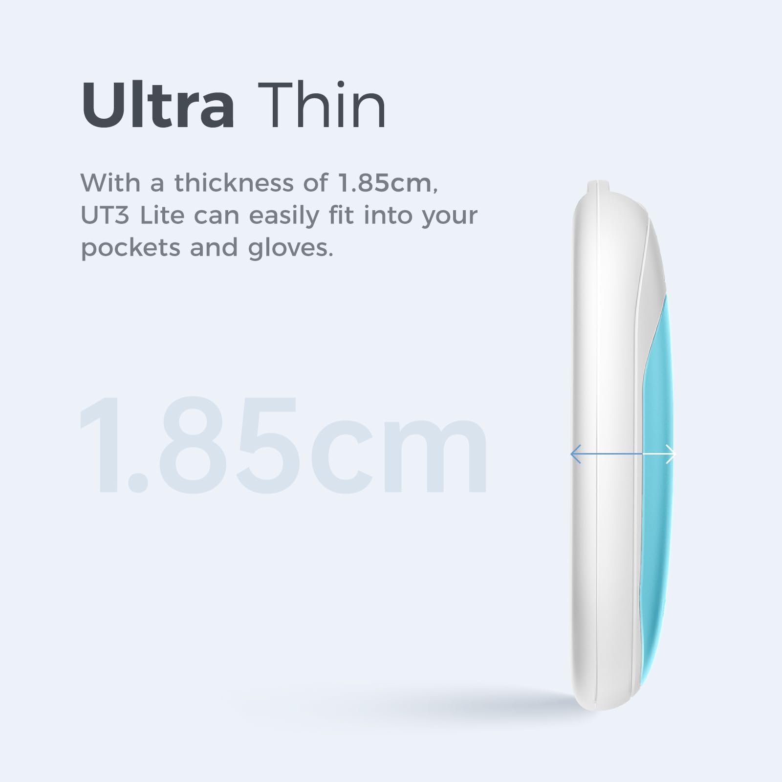 OCOOPA Scaldamani Ricaricabili Magnetico 2 in 1, Scalda Mani Elettrico Portatile, Ultra leggero & Ultrasottile, Calore con 3 Livelli, Riutilizzabile Regali, Adatto per attività all'aperto, UT3 Lite