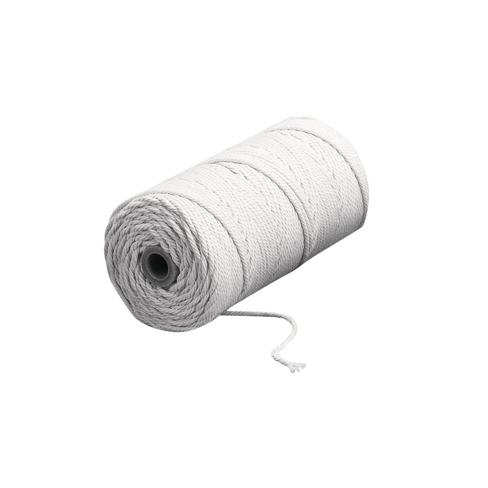 RAYHER HOBBY Yarn for Craft, Floristry and Decorations, Macrame Cord, 2mm ø, ca. 180g, spool 70m, white, 80% Cotton, 20% Polyester, 4400102