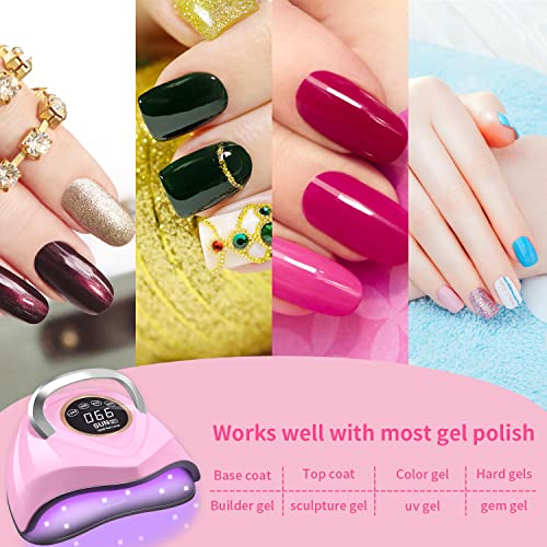 Uv Led Nail Lamp 180W Gel Nail Light Fast Nail Dryer For Gel Polish With 48 Lamp Beads/4 Timer Setting/Automatic Sensor Portable Handle Curing Lamps For Fingernail & Toenail #TOP5
