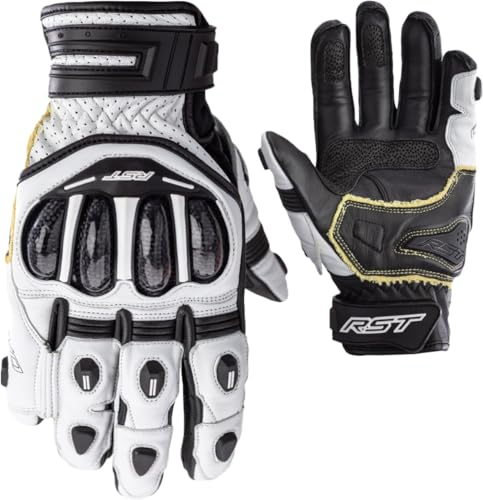 Gants moto RST Tractech Evo 4 Short cuir blanc noir taille XS