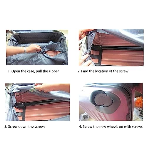 2PCS Suitcase Wheels Double Row PP PET Swivel Caster Spinner Wheels Replacement Accessories for Suitcase4